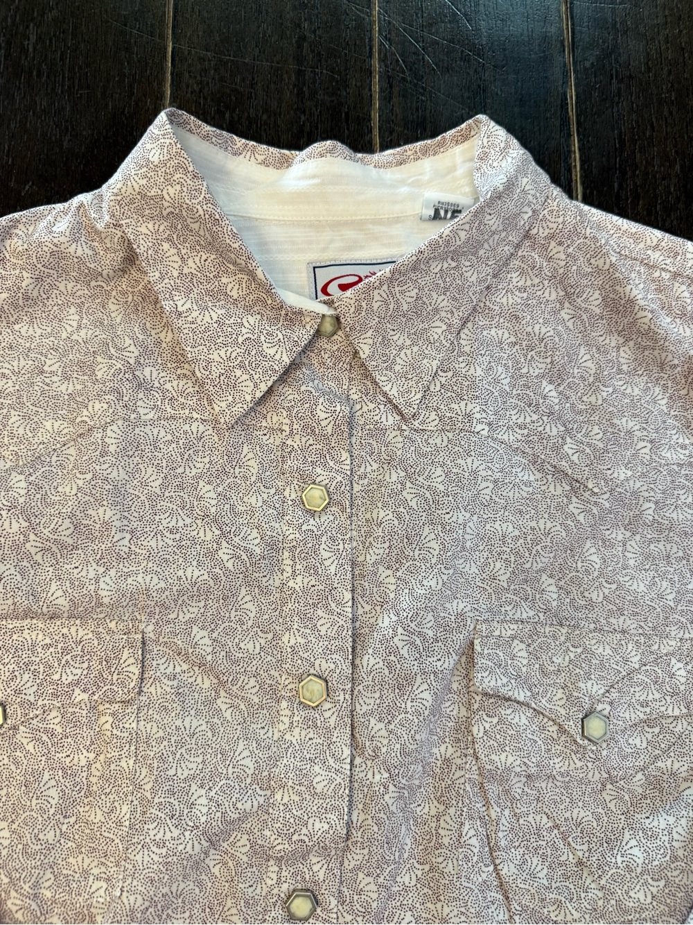Roper Western Shirt Men 2X Floral Pearl Snap Cowboy Long Sleeve 100% Cotton